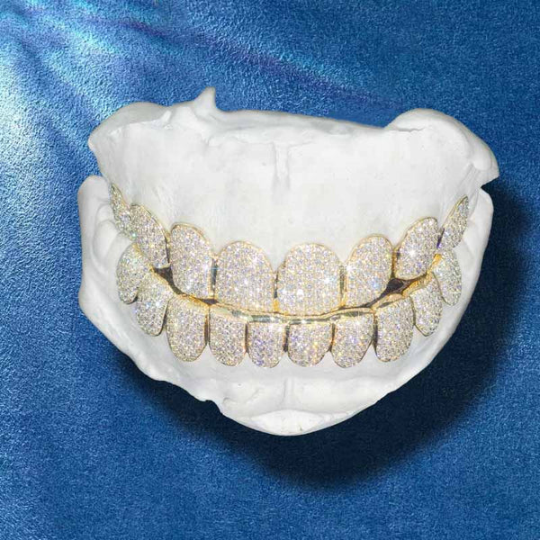 Custom Iced Out Princess Cut Lab Created Diamond Teeth Grillz