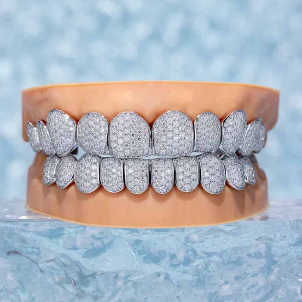 Custom Fully Iced Honeycomb Setting Grillz
