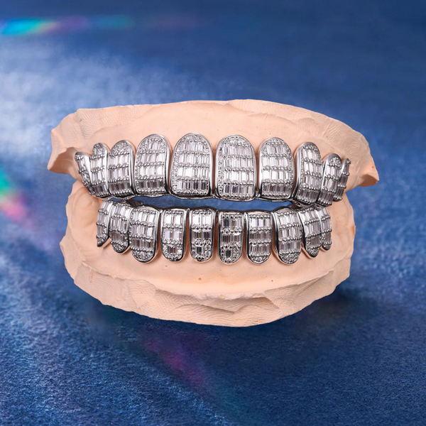 Custom Fit Full Iced Out Baguette Cut Grillz