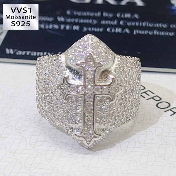 Moissanite Hip Hop Personality Alien Cross Ring