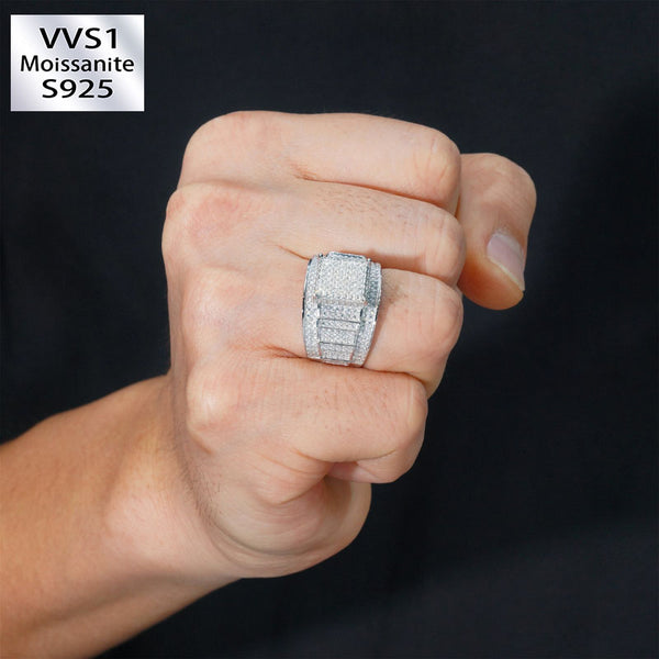 Moissanite Light Luxury Center Square Design Ring