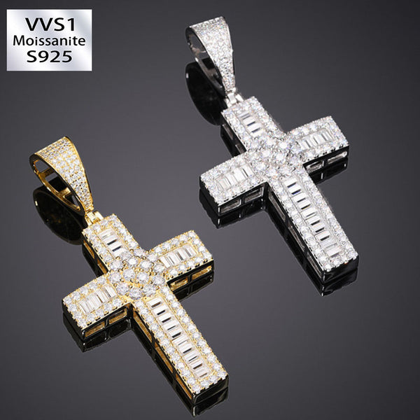 Moissanite Exquisite Cross Pendant