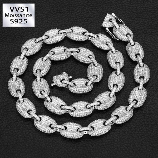 11mm Moissanite Hip Hop Pig Nose Cross Chain