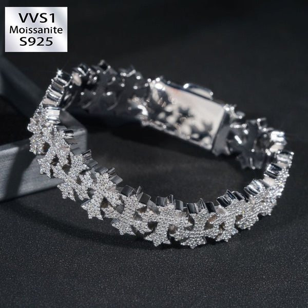 16mm Moissanite Cross Cuban Bracelet