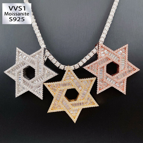 Moissanite Hexagram Pendant